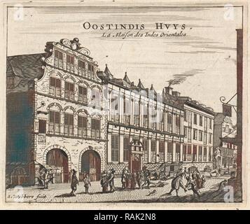 Vista della East India House ad Amsterdam in Olanda, Zacharias Webber (II), 1665. Reinventato da Gibon. Classic reinventato Foto Stock