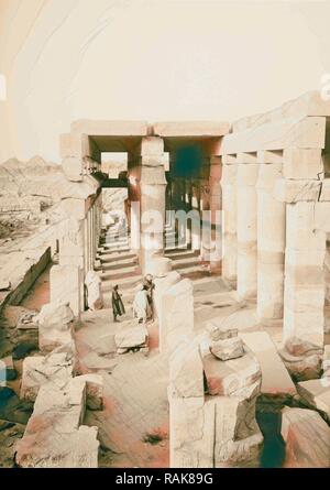 Viste egiziano Karnak. Festa grande tempio di Thutmosis III 1900, Egitto, Karnak. Reinventato da Gibon. Arte Classica con reinventato Foto Stock