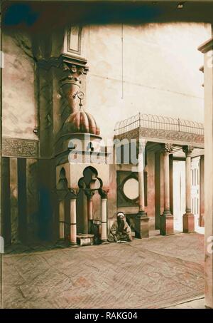 Hebron e dintorni orifizio alla caverna di Macpela. Cupola sopra l'apertura. 1920, West Bank, Hebron. Reinventato Foto Stock