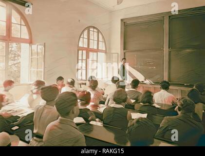 Attività sionista in Palestina. La Hebrew University. Classe in matematica. Einstein Institute. 1925, Gerusalemme reinventato Foto Stock