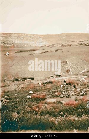 Campo Beduino di 1898, Medio Oriente, Israele e/o la Palestina. Reinventato da Gibon. Arte Classica con un tocco di moderno reinventato Foto Stock