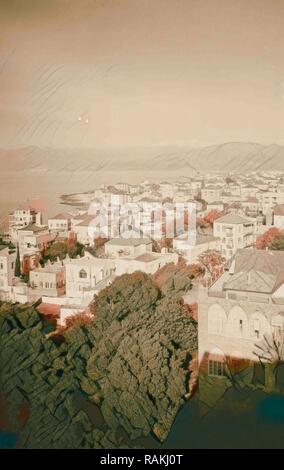 Beirut dalla American University 1900, Libano. Reinventato da Gibon. Arte Classica con un tocco di moderno reinventato Foto Stock