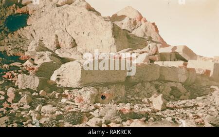 1925, Monte Hermon, anche Jabal al-Shaykh, Montagna del Sheikh o Jabal Haramun, la sua cima si trova a cavallo del confine reinventato Foto Stock