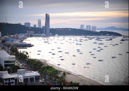 Pattaya Bay Golfo di Tailandia Foto Stock