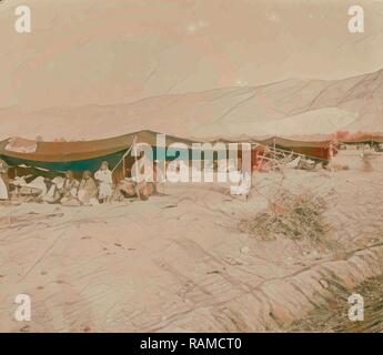 Strada di Gerico (Er-Riha), valle di Akor. Accampamento Beduino. 1898, West Bank. Reinventato da Gibon. Arte Classica con un reinventato Foto Stock