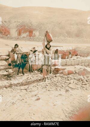 Viste del nord. La molla a Cana di Galilea 1900, Israele, Kafr Kannā. Reinventato da Gibon. Arte Classica con un reinventato Foto Stock