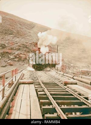 Jaffa a Gerusalemme. Treno a Battir. Tirando verso l'alto salita ripida. Un Baldwin 2-6-0 locomotore sul Jaffa-Jerusalem reinventato Foto Stock