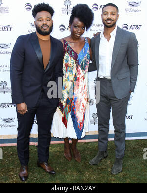 Palm Springs, California, Stati Uniti d'America. 4 gennaio, 2019. Direttore Ryan Coogler, attrice Danai Gurira e attore Michael B. Giordania arriva alla varietà Creative Impact Awards e 10 amministratori di guardare il Brunch tappeto rosso 2019 al trentesimo annuale di Palm Springs International Film Festival Awards Gala tenutosi presso il parker Palm Springs su Gennaio 4, 2019 a Palm Springs, California, Stati Uniti. (Foto di Xavier COLLIN/Image Press Agency) Credito: Image Press Agency/Alamy Live News Foto Stock