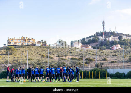 LA MANGA, Spanje, 05-01-2019, calcio, La Manga Club Resort, olandese eredivisie, stagione 2018/2019, il riscaldamento dei giocatori di SC Heerenveen, durante il training camp Heerenveen in La Manga 5-01-2019, Foto Stock