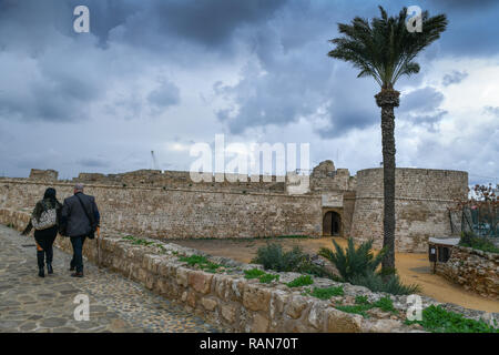 Porto Rocca Othello tower, Famagosta, Repubblica Turca di Cipro del Nord, Hafenfestung Othello-Turm, Tuerkische Republik Nordzypern Foto Stock