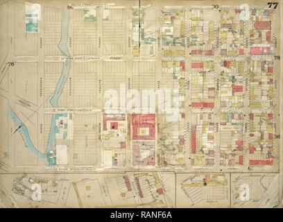 Brooklyn, Vol. 4, doppia piastra pagina n. 77, mappa delimitata da Driggs San fine quinto San, Nord 6 St., settimo san, 8 St reinventato Foto Stock