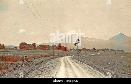 Java, Indonesia, mountain Papandajan in Garut, anonimo, 1900 - 1920. Reinventato da Gibon. Arte Classica con un moderno reinventato Foto Stock