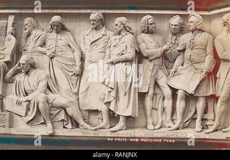 Parte del Parnaso fregio alla base dell'Albert Memorial a Londra REGNO UNITO, poeti e musicisti, F.G.O. Stuart reinventato Foto Stock