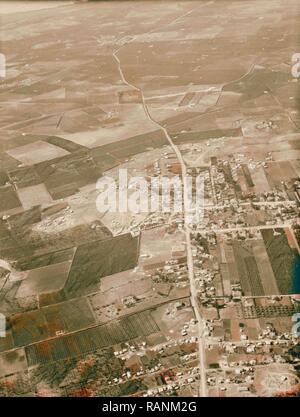 Viste di aria della Palestina. Percorso aria su Cana di Galilea, Nazaret, Pianura di Sharon, ecc. Colonie lungo la Rehovoth- reinventato Foto Stock