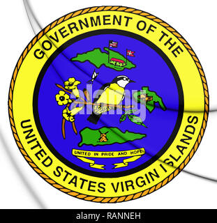3D la guarnizione delle Isole Vergini degli Stati Uniti. 3D'illustrazione. Foto Stock
