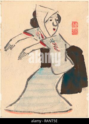 [Caricatura di una donna Dancing], Ki [tra il 1755 e il 1810], 1 Disegno: colore. Reinventato da Gibon. Arte Classica con reinventato Foto Stock