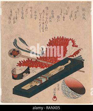 Shibori Kanzashi Benichoku, Shibori Hidenobu, active 1805-1825, [tra il 1818 e il 1830, stampato in seguito], 1 stampa reinventato Foto Stock