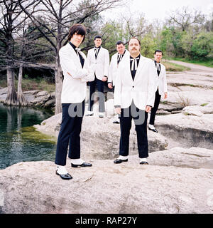 Gli alveari una rock band svedese, fotografati a McKinney Falls, Austin in Texas, Stati Uniti d'America. Foto Stock