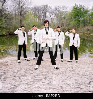 Gli alveari una rock band svedese, fotografati a McKinney Falls, Austin in Texas, Stati Uniti d'America. Foto Stock