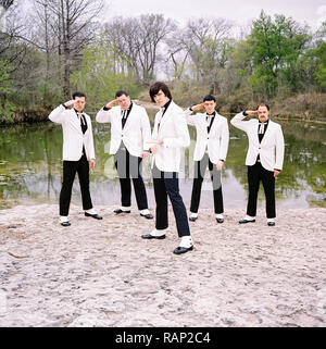 Gli alveari una rock band svedese, fotografati a McKinney Falls, Austin in Texas, Stati Uniti d'America. Foto Stock