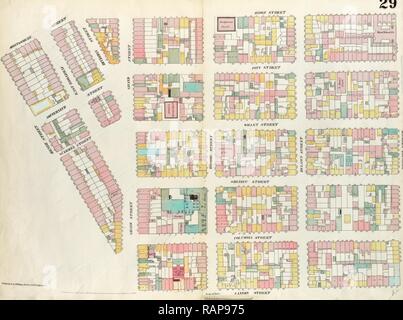 La piastra 29: mappa delimitata da Rivington Street, Cannon Street e Henry Street, Montgomery Street, Ridge Street. 1857, 1862 reinventato Foto Stock