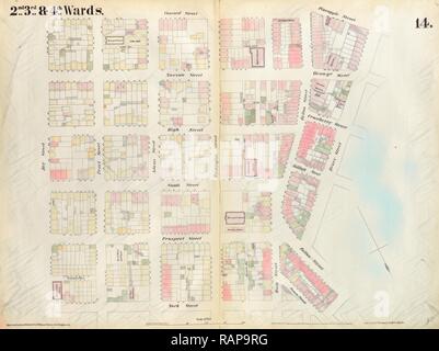 Piastra 14: mappa delimitata dal mercato, James Street, York Street, Jay Street, Concord Street, Fulton Avenue, Ananas reinventato Foto Stock