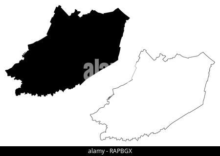 Hau Giang provincia (Repubblica socialista del Vietnam, suddivisioni del Vietnam) mappa illustrazione vettoriale, scribble schizzo Tinh Hau Giang mappa Illustrazione Vettoriale