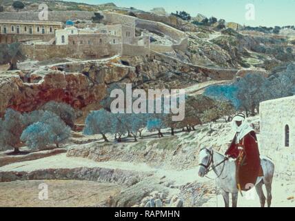 Geenna e Akeldama. Agisce 119, Matt. 277-8. 1950, a Gerusalemme, Israele. Reinventato da Gibon. Arte Classica con un moderno reinventato Foto Stock