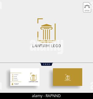 Studio Legale Avvocato logo creativo con il modello di business card Illustrazione Vettoriale
