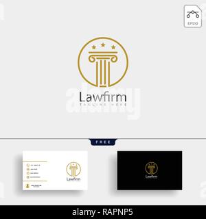 Studio Legale Avvocato logo creativo con il modello di business card Illustrazione Vettoriale