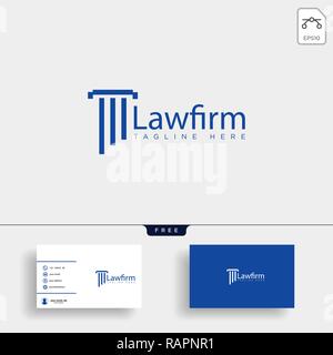 Studio Legale Avvocato logo creativo con il modello di business card Illustrazione Vettoriale