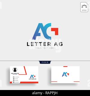 Lettera AG o G logo creativo con il modello di business modello di scheda Illustrazione Vettoriale