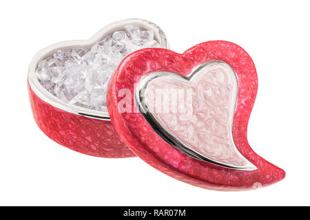 Cuore modellato a forma di scatola di gioielli Foto Stock