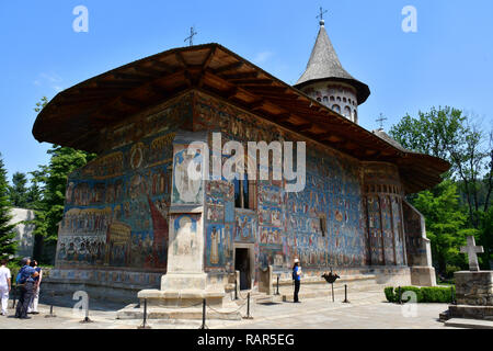 Il Monastero di Voronet in Bucovina, Sito Patrimonio Mondiale dell'UNESCO, la Romania, l'Europa. Un voroneți kolostor. Foto Stock