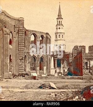 Sale riunioni Street-Ruins della Secessione Hall e Chiesa circolare, con San Phillips in distanza, Stati Uniti, US, Vintage reinventato Foto Stock