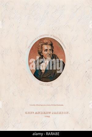 Genl. Andrew Jackson, 1828. Protettore e difensore della bellezza & bottino, Orleans / dipinta da J. Legno, incisi su acciaio reinventato Foto Stock