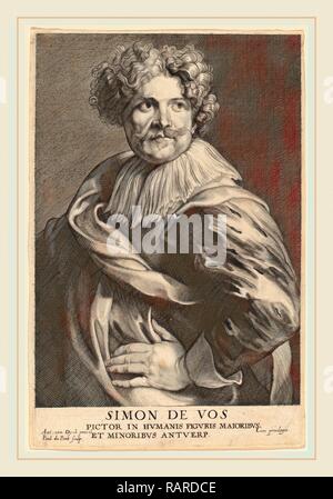 Paulus Pontius dopo Sir Anthony van Dyck (fiammingo, 1603-1658), Simon de Vos, probabilmente 1626-1641, incisione reinventato Foto Stock