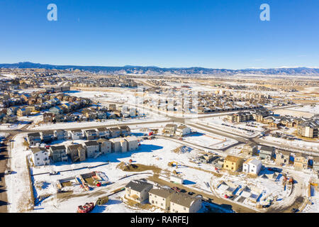 Una grande foto illustrante il Colorado alloggiamento braccio come esso continua anche in inverno la neve Foto Stock
