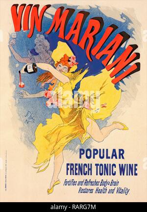 Poster per Vin Mariani. Chéret, Jules (1836-1932), pittore francese e litografo che divenne un master di Belle reinventato Foto Stock