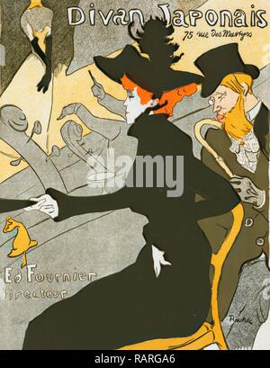 Poster per il concerto Divan Japonais. Toulouse-Lautrec Henri de, 1864-1901, pittore francese, printmaker, disegnatore reinventato Foto Stock