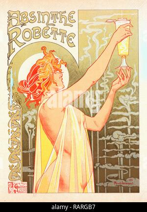 Poster belga per l' Assenzio Robette. Livemont, Privat Antoine Théodore (1861-1936), artista. Reinventato Foto Stock