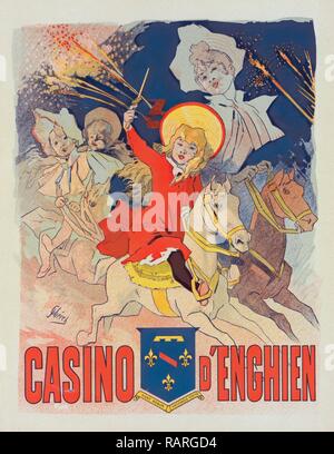 Poster per le Casino d Enghien. Chéret, Jules (1836-1932), pittore francese e litografo che divenne un maestro di reinventato Foto Stock