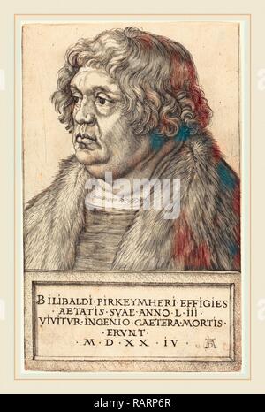 Albrecht Dürer (Tedesco, 1471-1528), Willibald Pirckheimer, 1524, incisioni su carta vergata. Reinventato Foto Stock