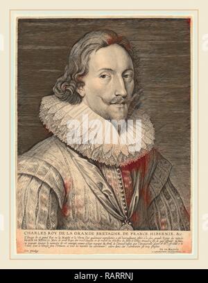 Emil Lucas Vorsterman dopo Sir Anthony van Dyck (fiammingo, 1595-1675), Carlo I, re d'Inghilterra, incisione reinventato Foto Stock