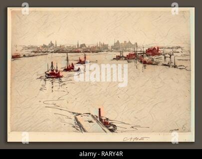 Charles A. Platt, Williamsburg, americano, 1861 - 1933, l'attacco. Reinventato da Gibon. Arte Classica con un tocco di moderno reinventato Foto Stock