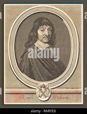 Jacques Lubin (francese, c. 1659 - 1703 o dopo), René Descartes, incisioni su carta vergata. Reinventato Foto Stock