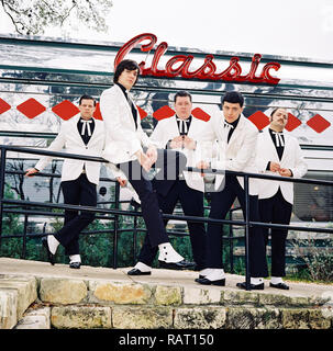 Gli alveari fotografati a Denny's Diner, Austin, Texas, Stati Uniti d'America. Foto Stock