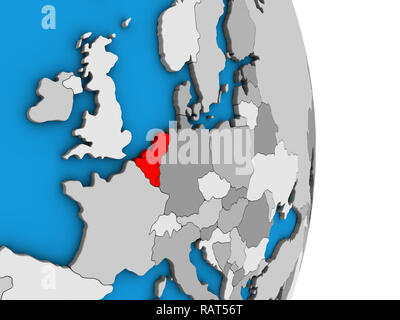 Unione Benelux sulla politica semplice globo 3D. 3D'illustrazione. Foto Stock