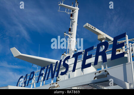 Dettaglio del Cap Finisterre traghetti Brittany Ferries. Foto Stock