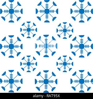Pattern di sfondo astratto palle blu ornamento simmetrica Illustrazione Vettoriale